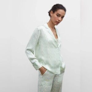 Club Monaco Green Silk Pajama Top